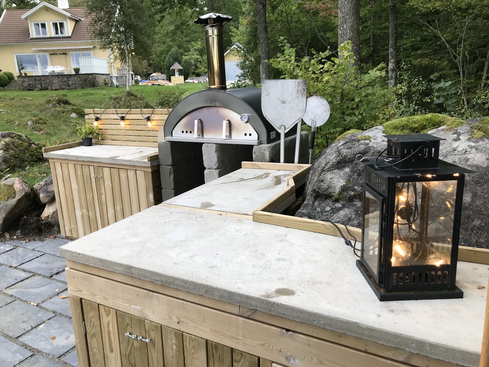 Utekök med vedeldad pizzaugn