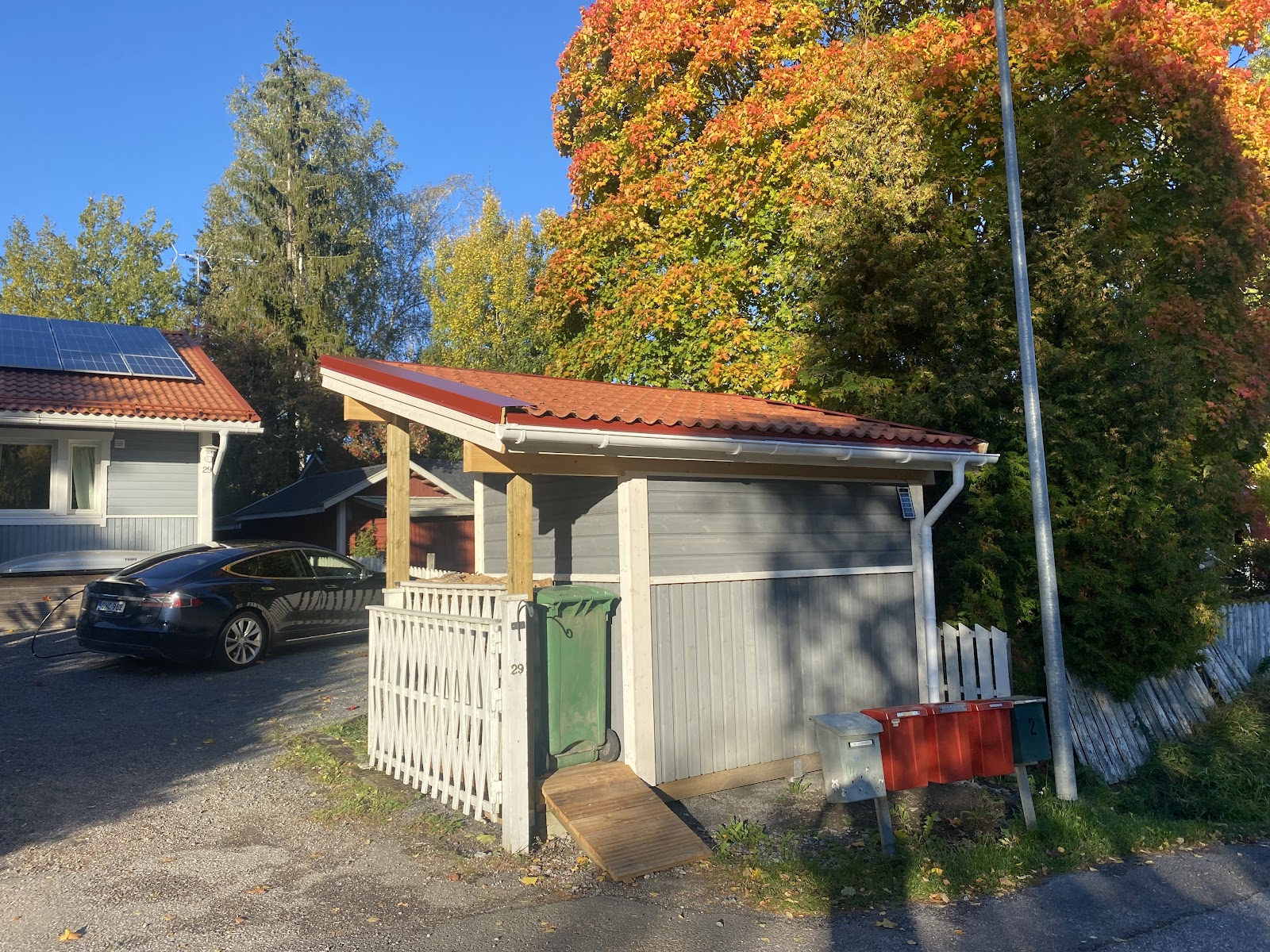 Cykelkur med plats för ved