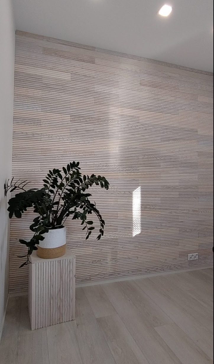 Lamellväggar av återvunnet trä