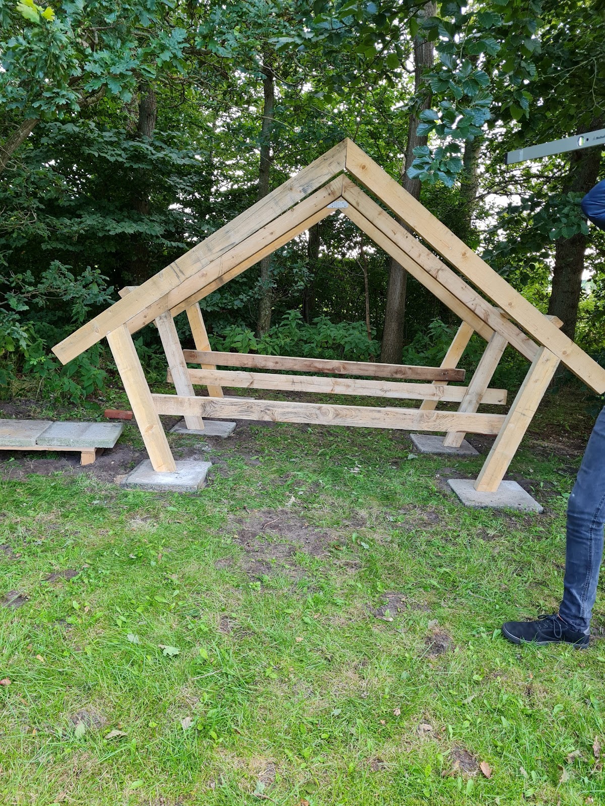 Vindskydd med hästarna