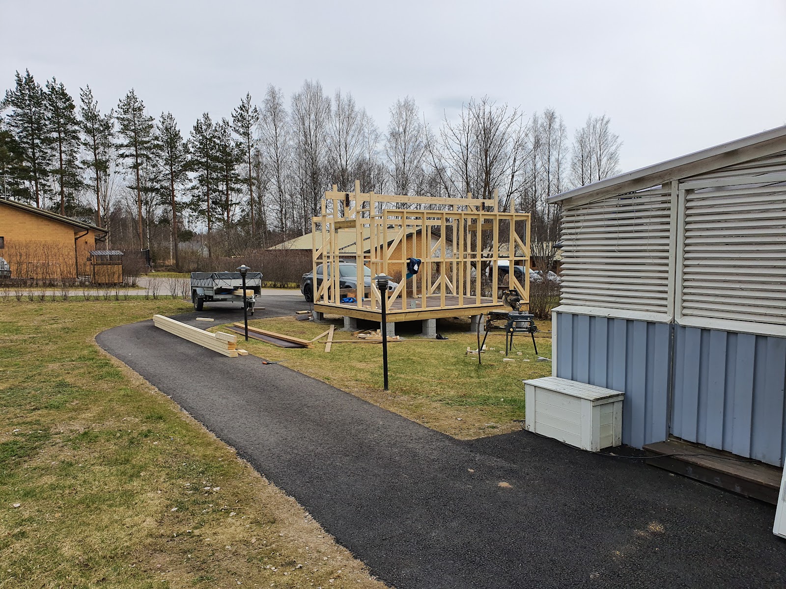 Skjul på punktfundament