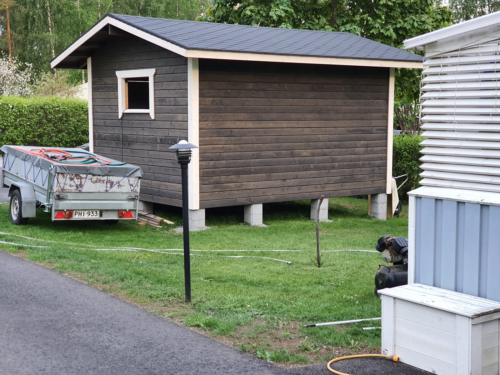 Skjul på punktfundament