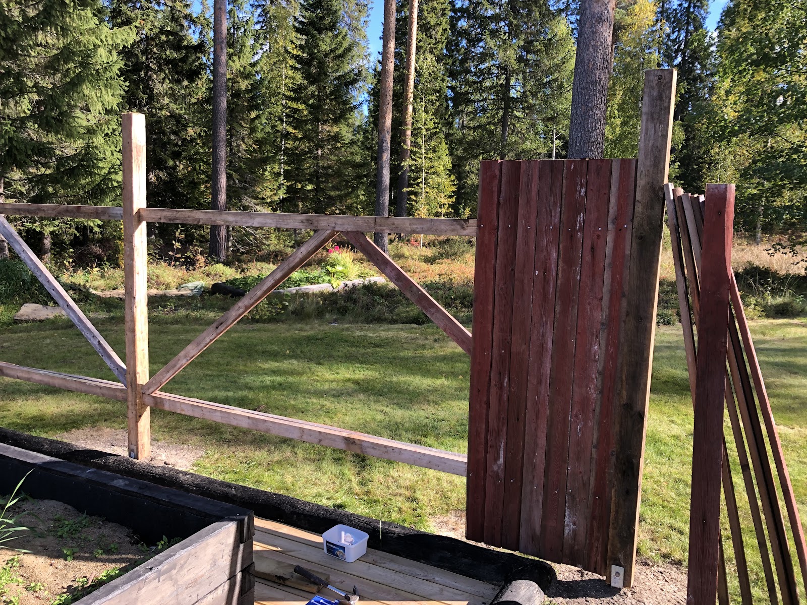 Trädgårdsland av återvunnet material