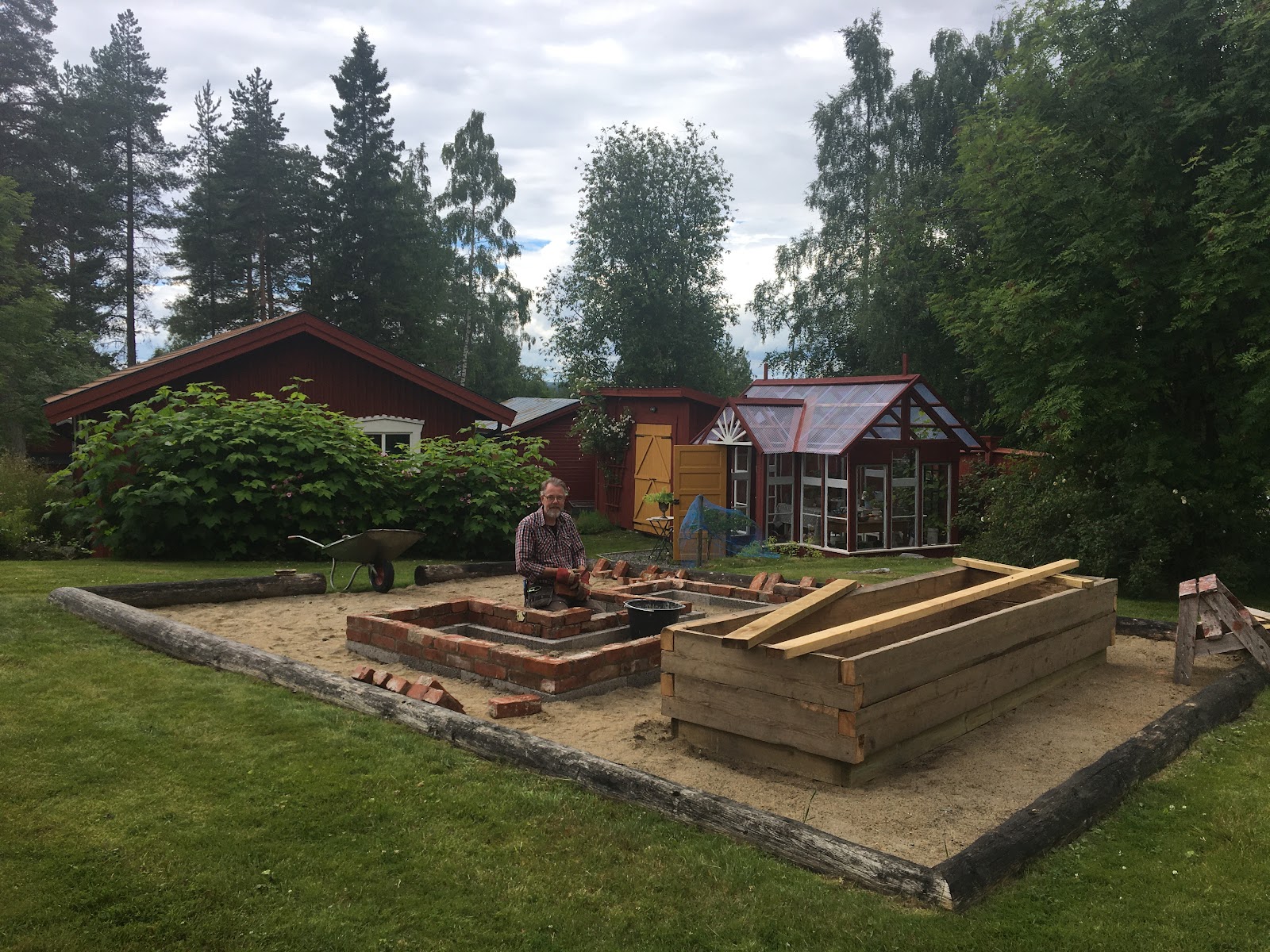 Trädgårdsland av återvunnet material