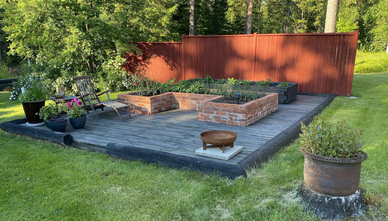 Trädgårdsland av återvunnet material