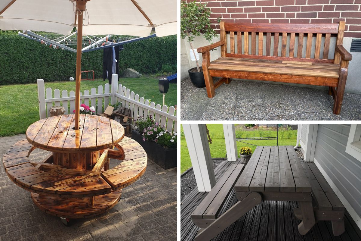 Trädgårdsbänkar - bilder, idéer och inspiration