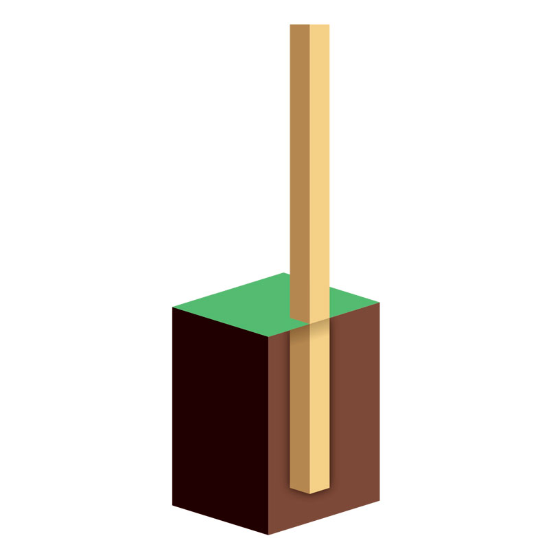 Painekyllästetty tolppa ilman betonivalua