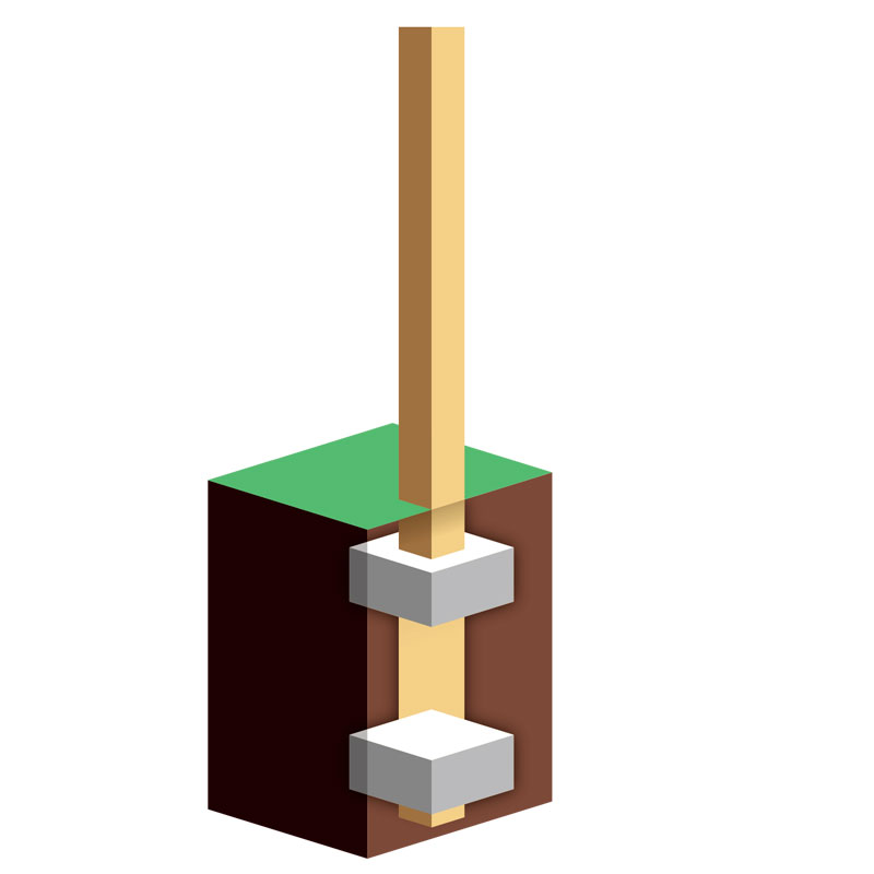 Painekyllästetty tolppa periaate betonivalun kanssa