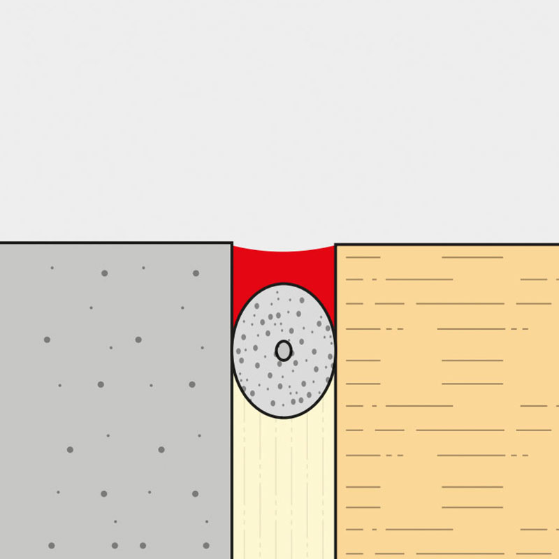 Polyurethanfuge princip