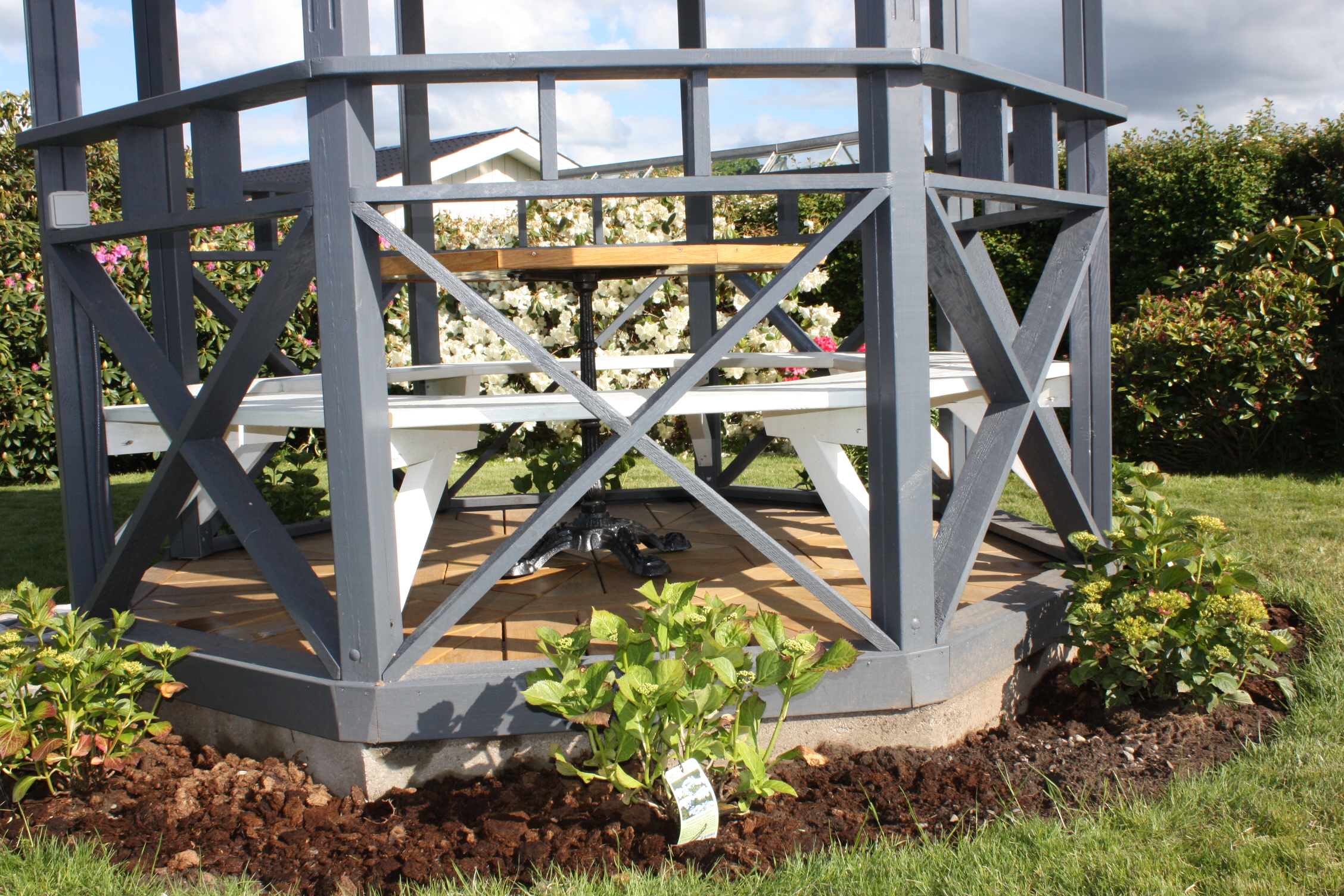 Öppen 8-kantig trädgårdspaviljong