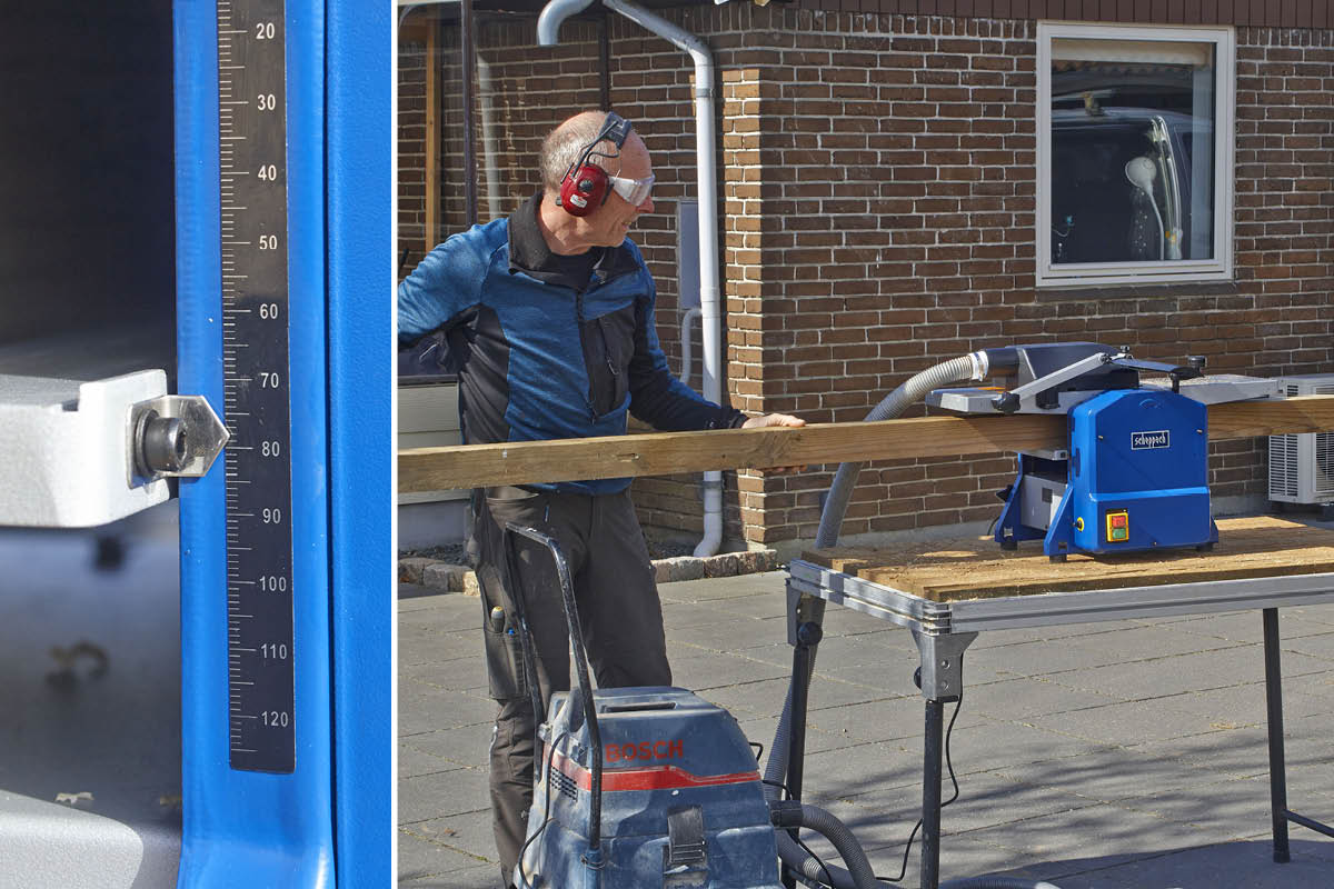 Tykkelseshøvl til tykke emner