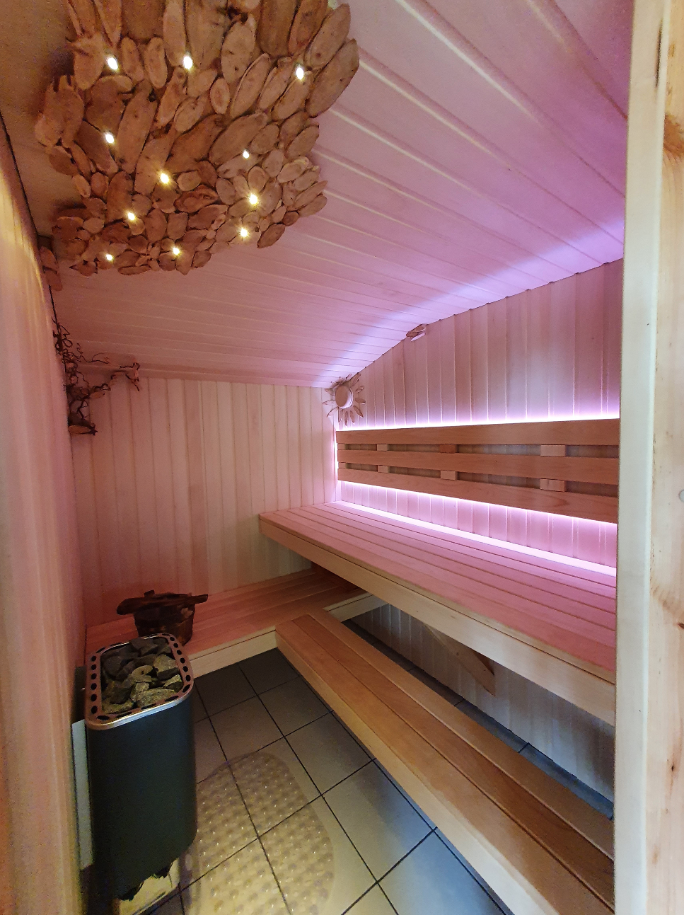 Sauna vilvoittelualueella