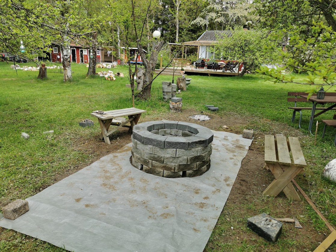 Bålplass bygget i murstein