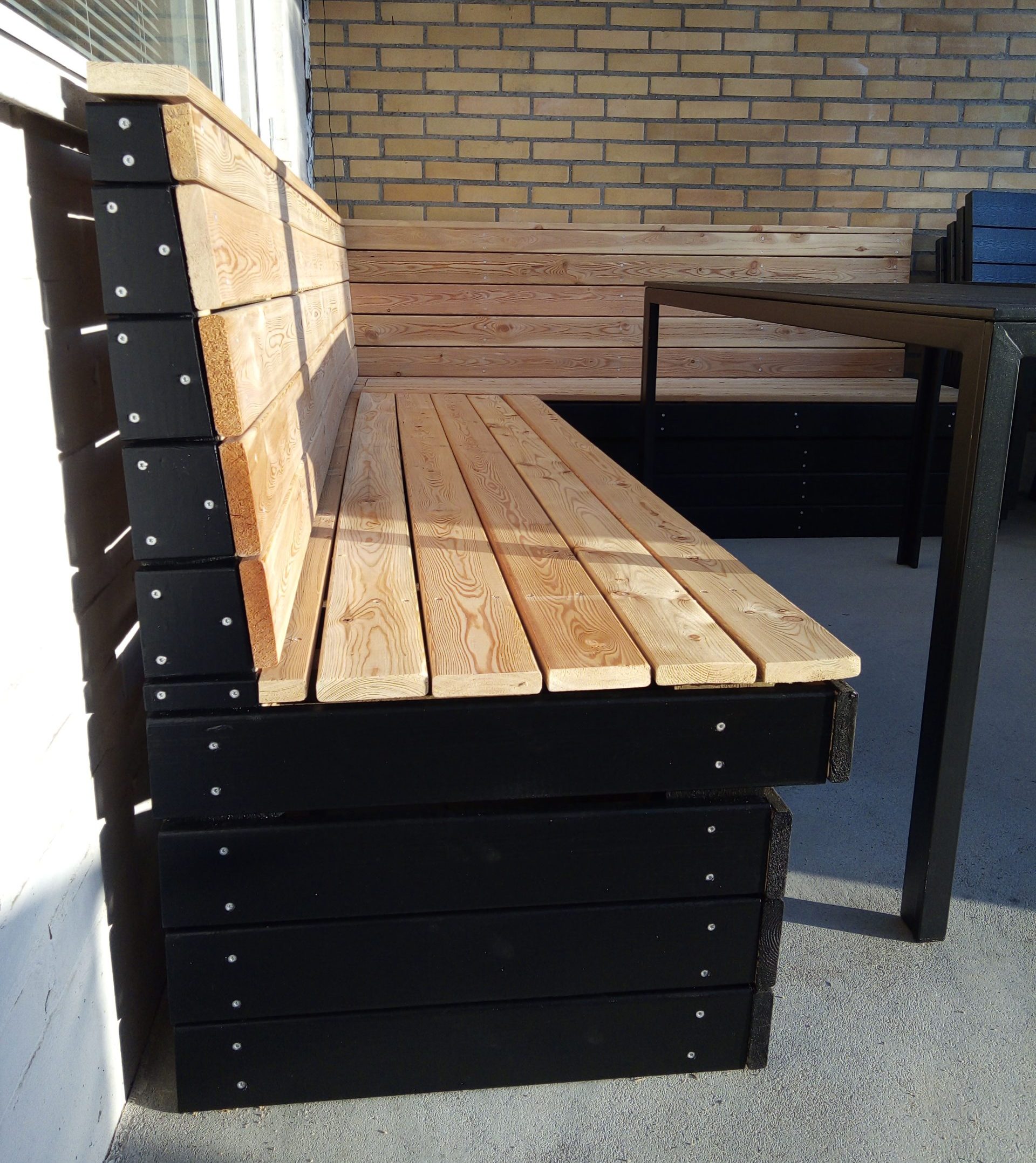 Hjørnesofa til terrassen med opbevaring