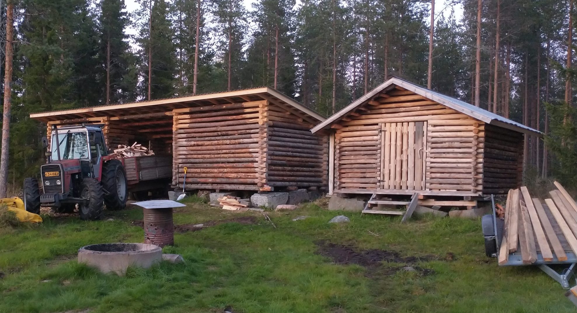 Træhytte til traktor