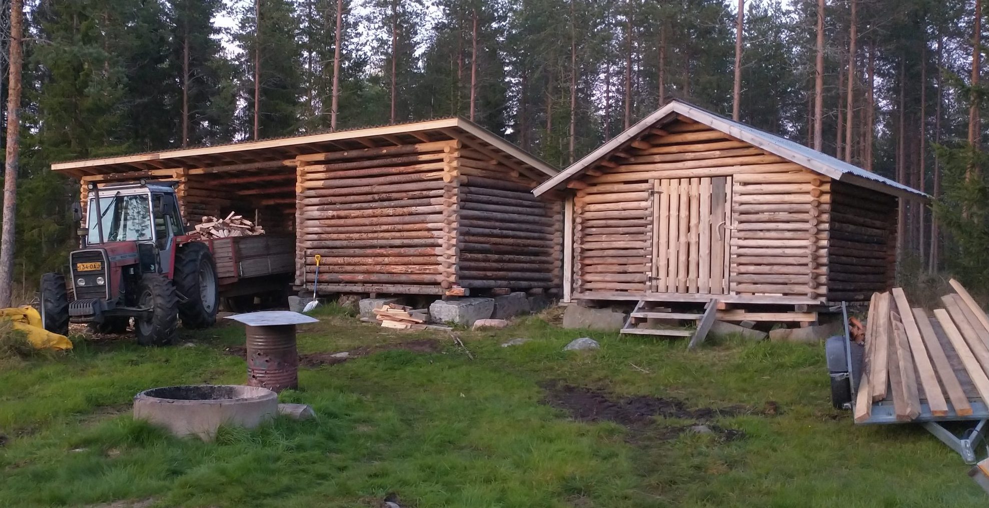 Trästuga till traktor