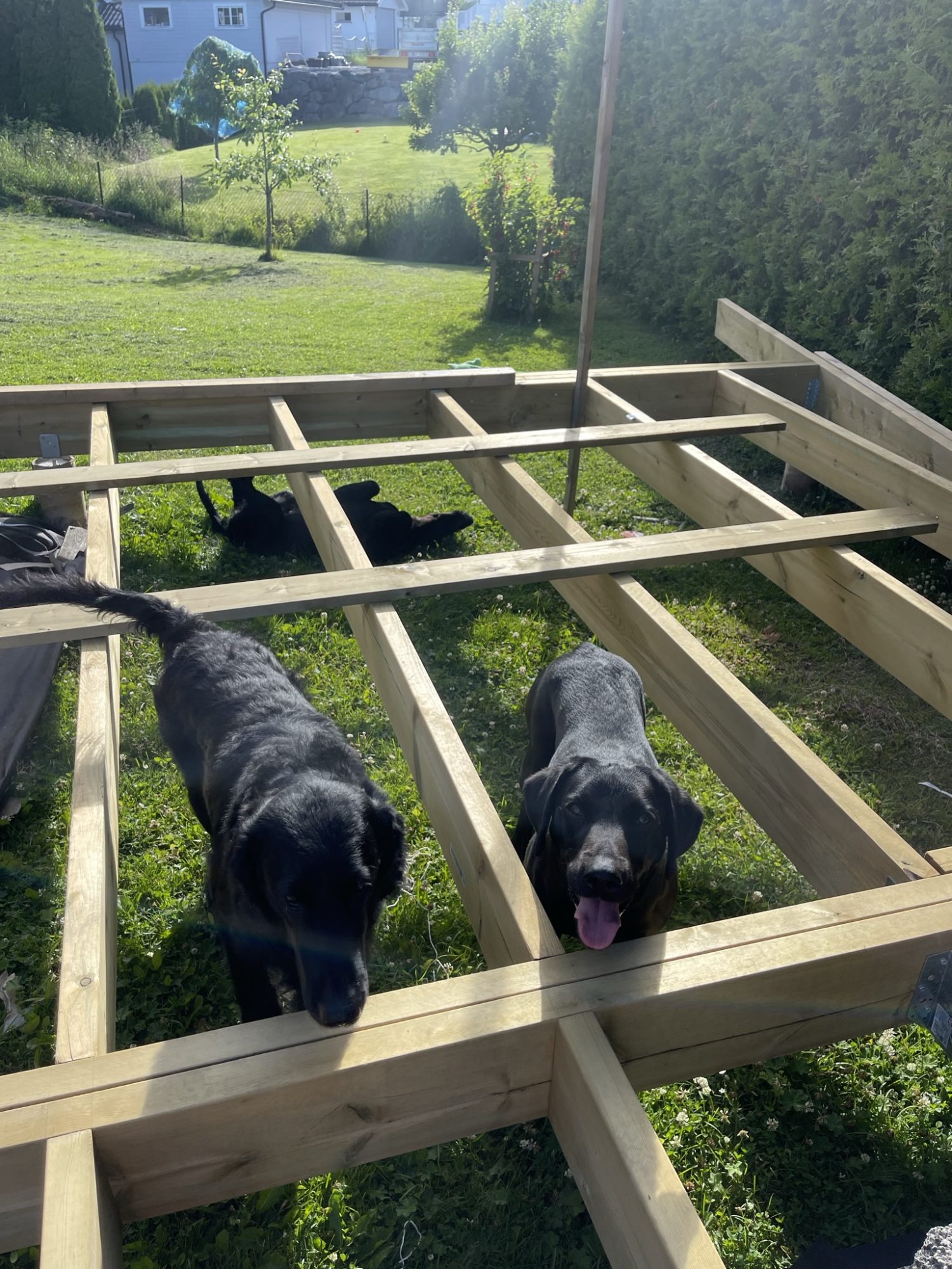 Overdækket træterrasse med udekøkken og pizzaovn