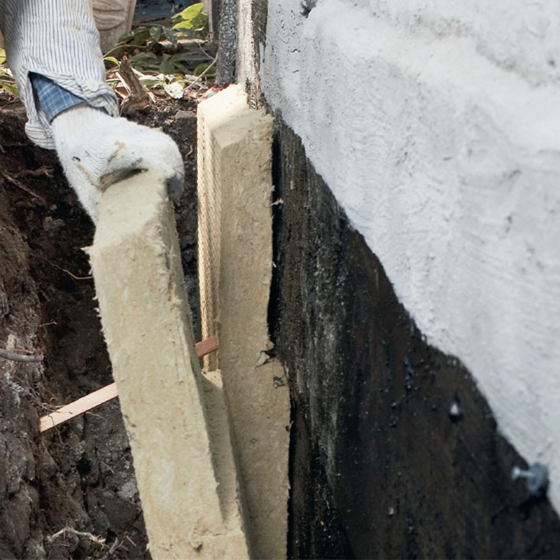 Terrænbatts udvendig isolering af sokkel kældervæg montering 2