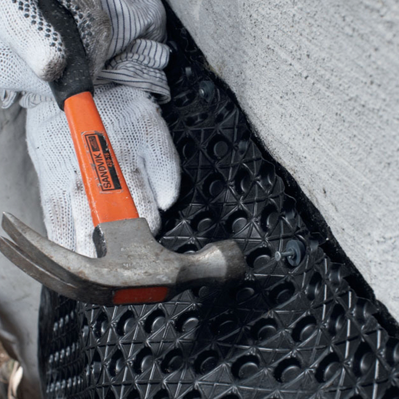 Terrænbatts udvendig isolering af sokkel kældervæg montering 4