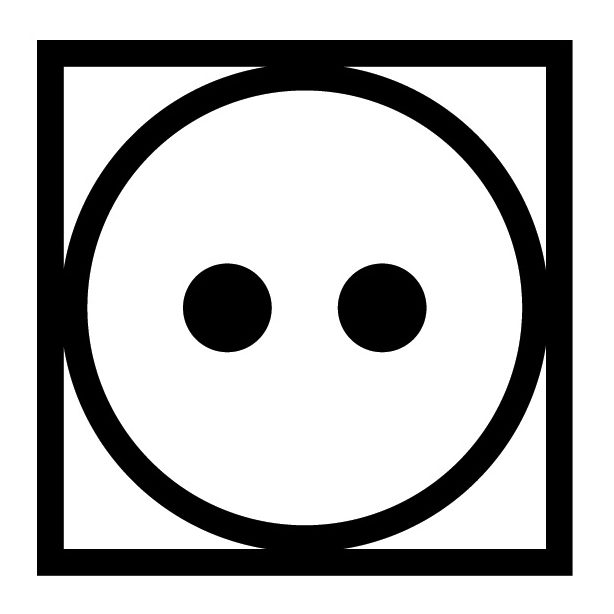 Symbol for må tørres ved normal temperatur.