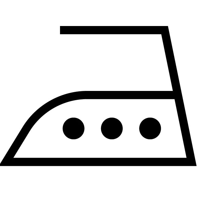 Vaskemærket med tre prikker i midten af strygejernet betyder, at tøjet må stryges ved høj varme