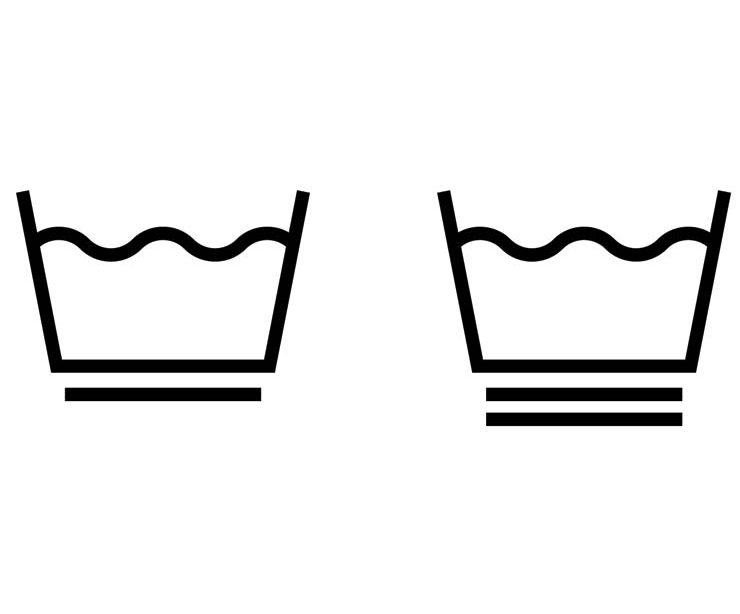 Varovaisen ja erittäin varovaisen pesun merkit
