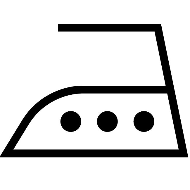 Kolme pistettä kertoo, että vaatteen voi silittää kovalla lämmöllä.