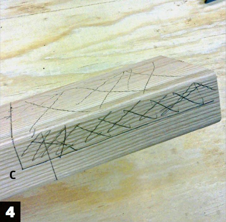 Dobbeltseng med opbevaring: Markér halvdelen af tykkelsen på afstiveren