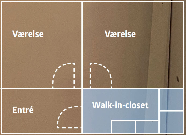 Byg selv walk-in closet plantegning