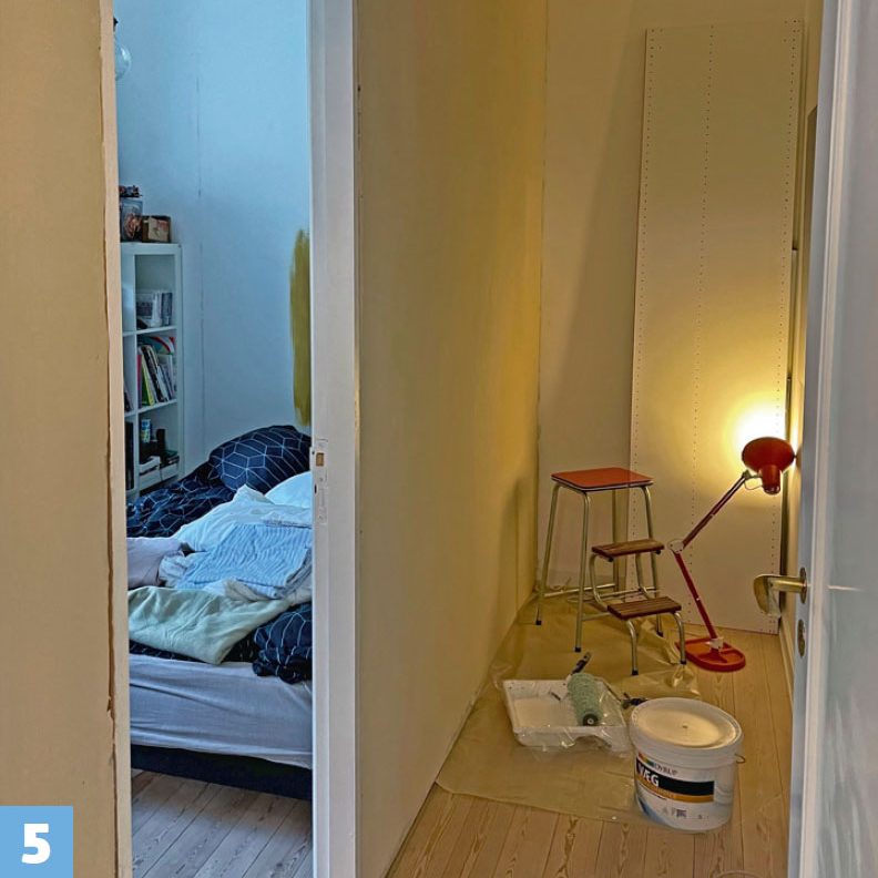 Byg selv walk-in closet: Gipsvæggene spartles