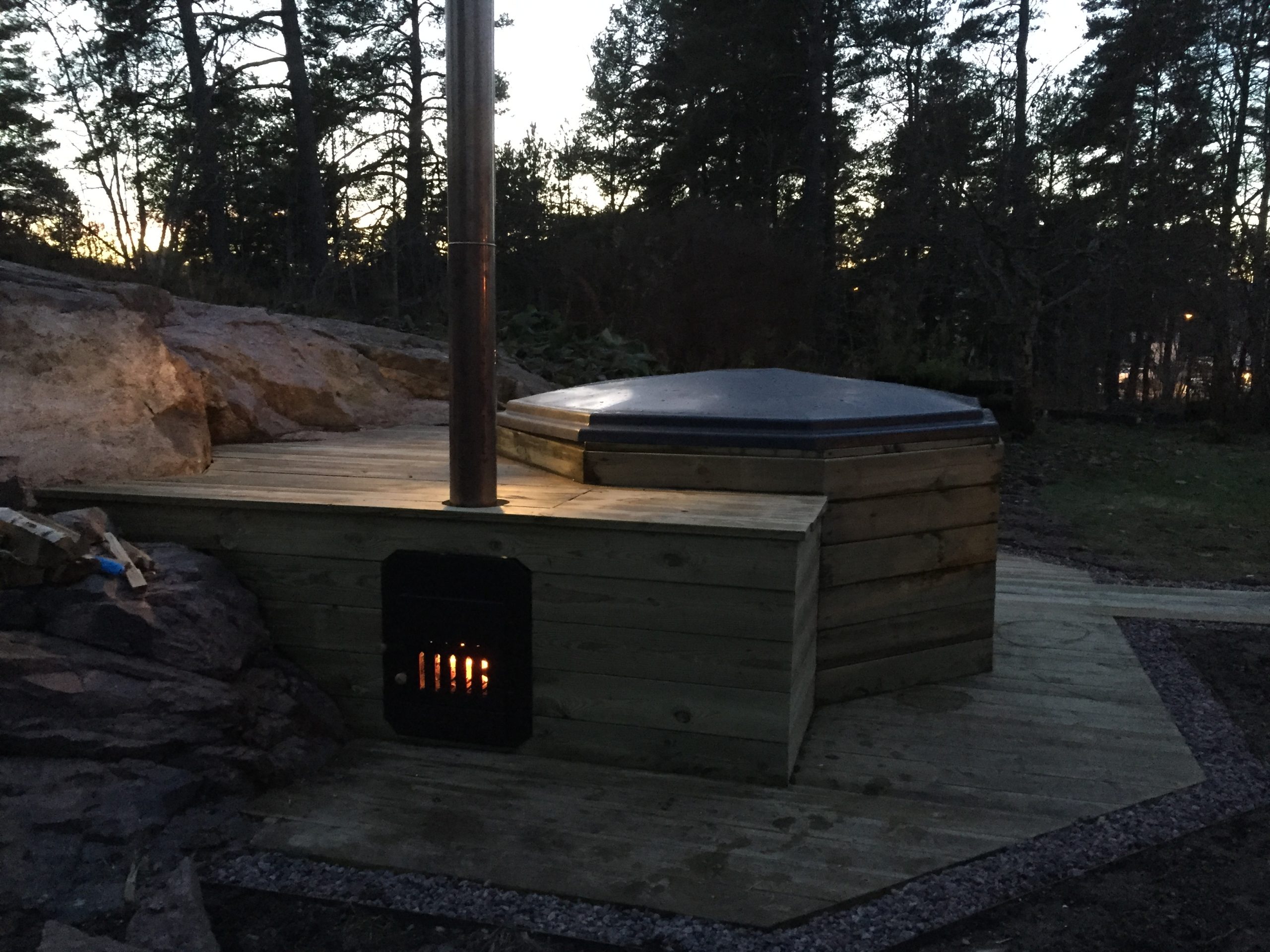 Innebygget badestamp