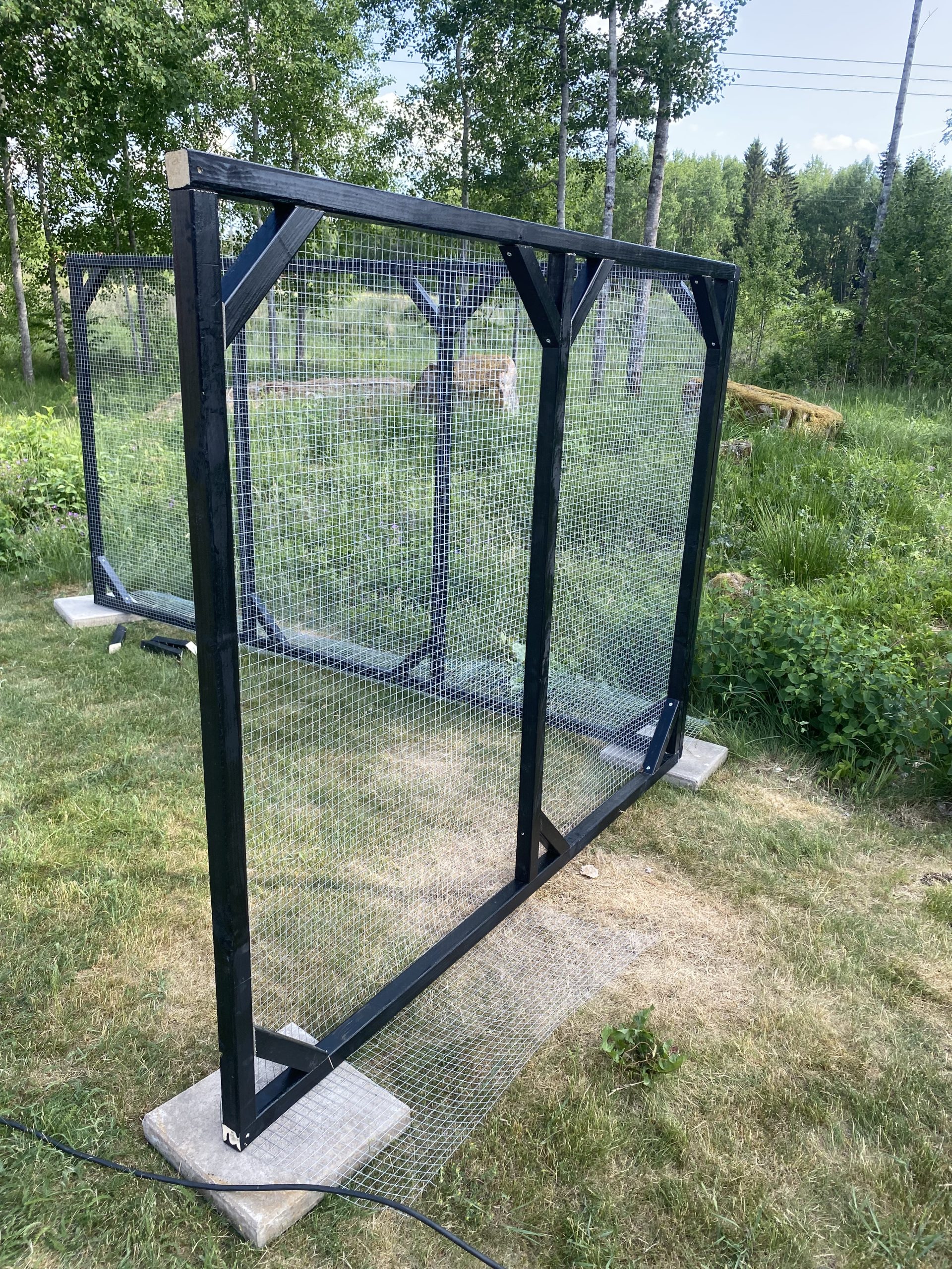 Hönsgård byggd av moduler