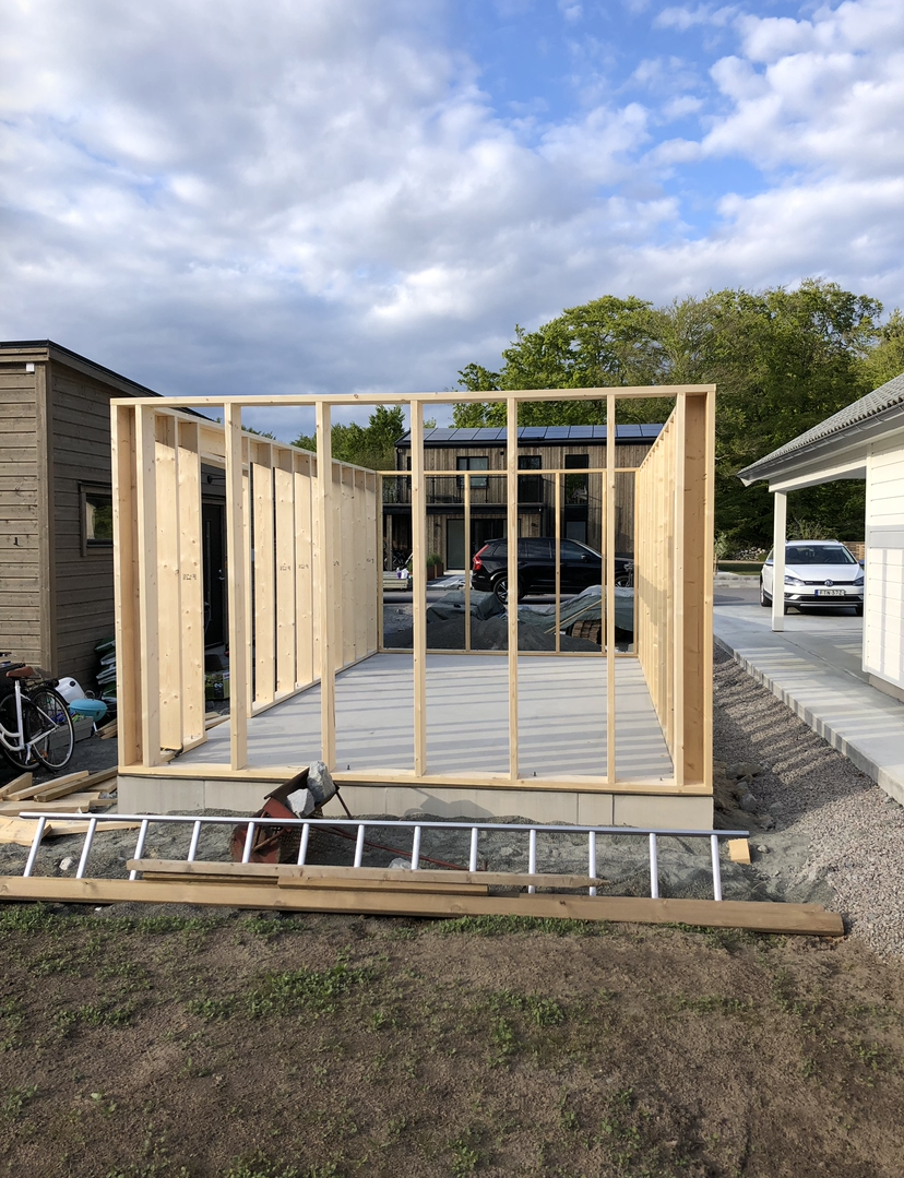 Carport med støpt fundament