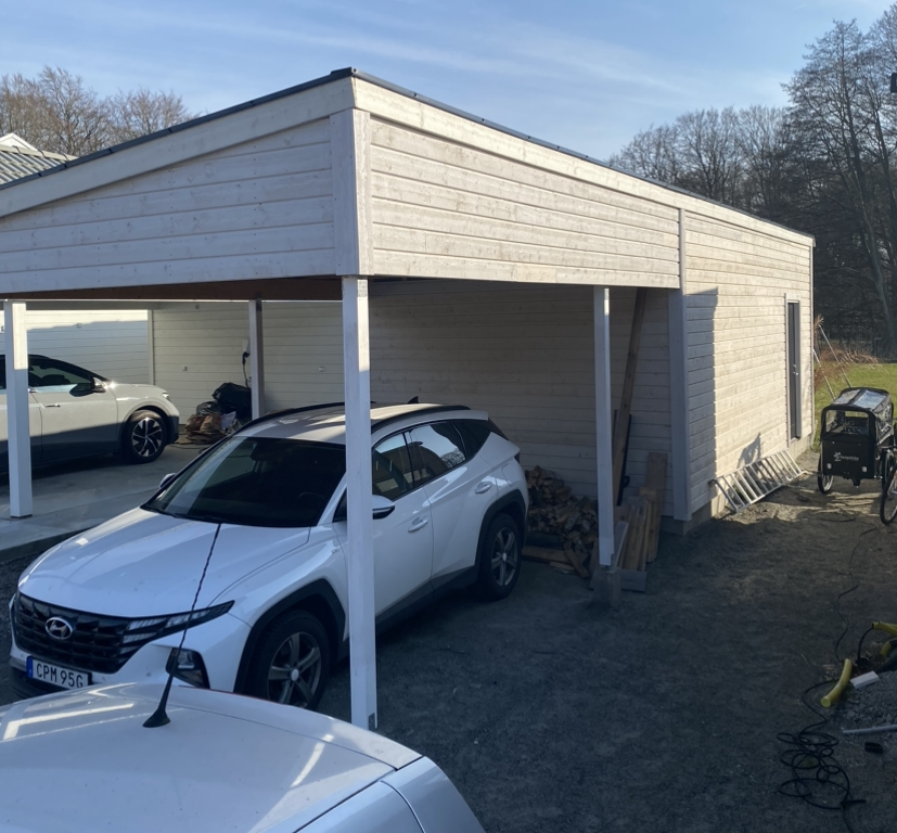 Carport med støpt fundament