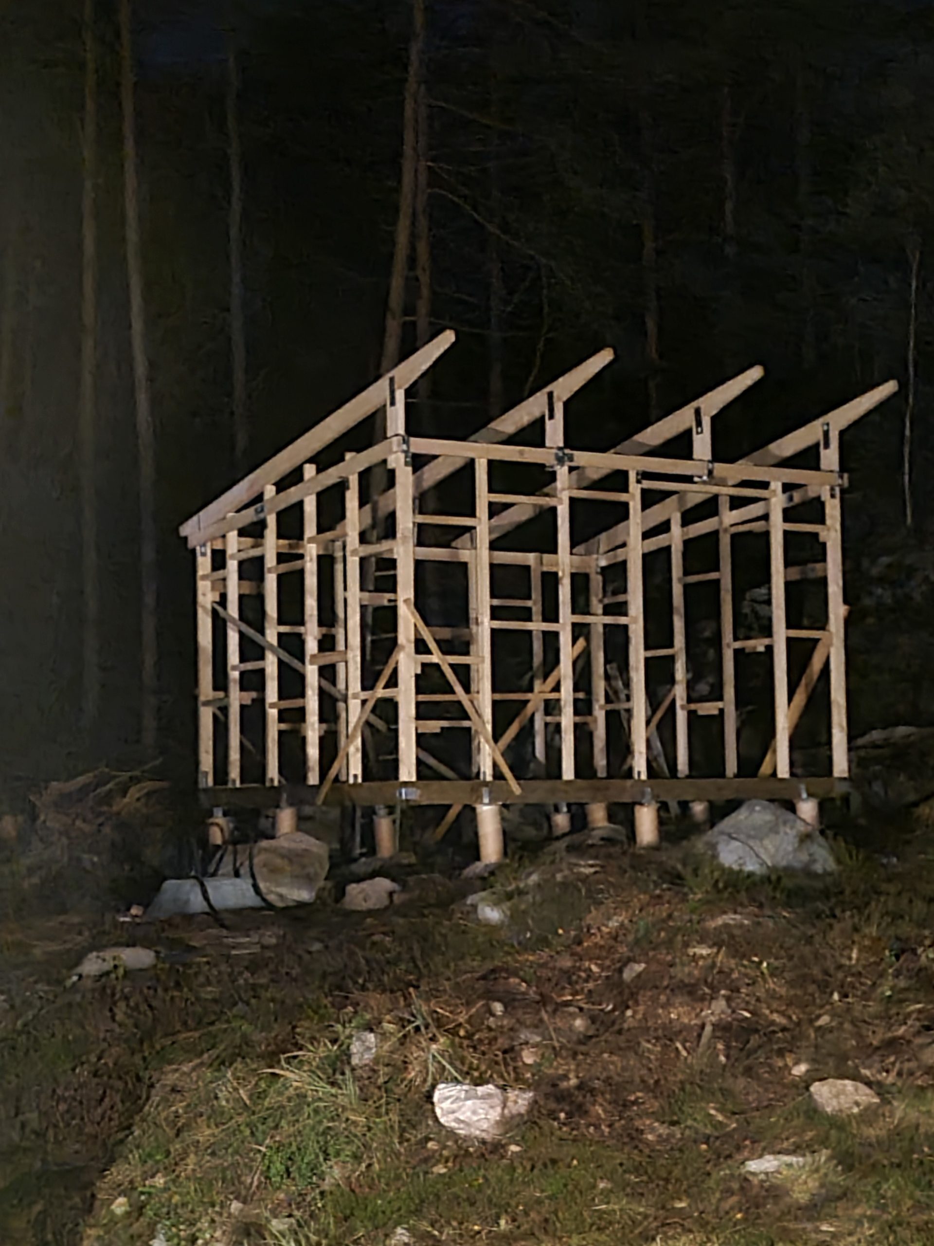 Anneks på punktstøbt fundament