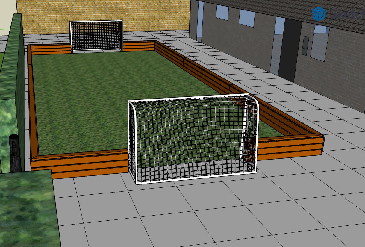 72 kvm. fodboldbane med kunstgræs