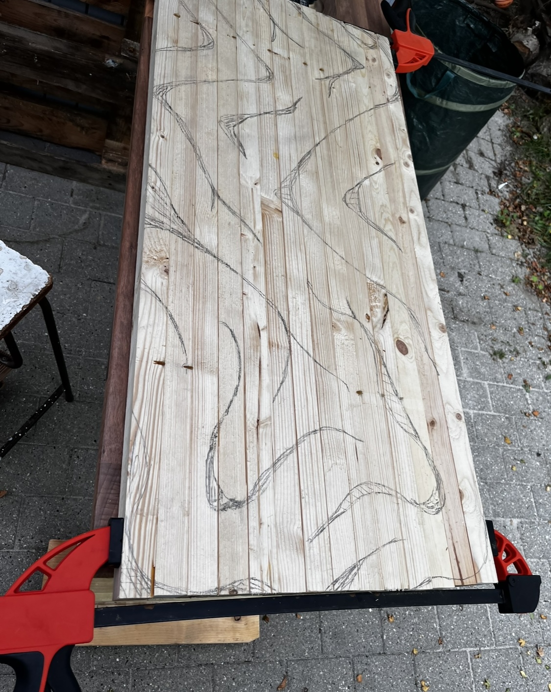 Trækunst af limede lægter