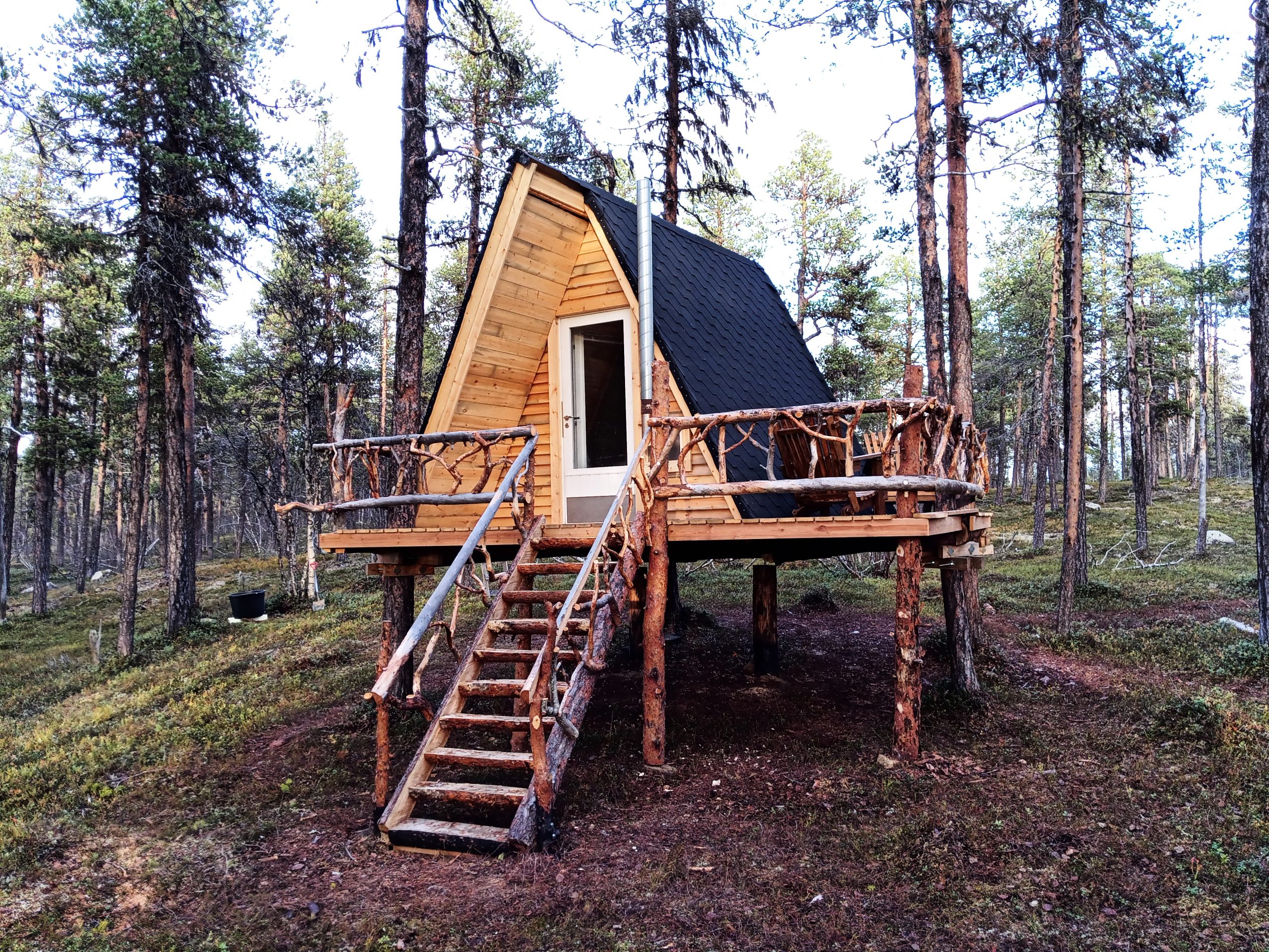 Trästuga av återvunna material