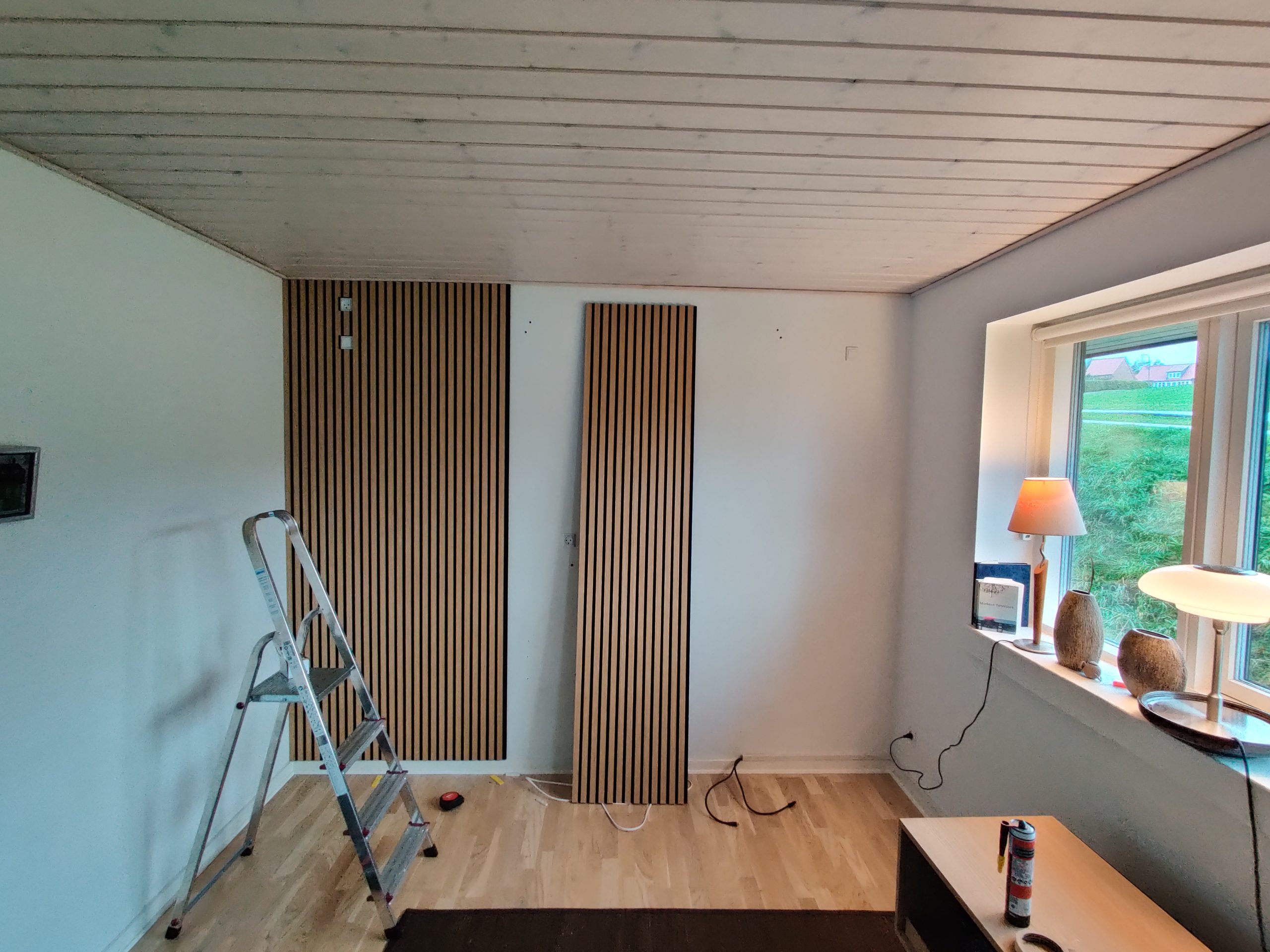 TV-vegg med akustikkpanel