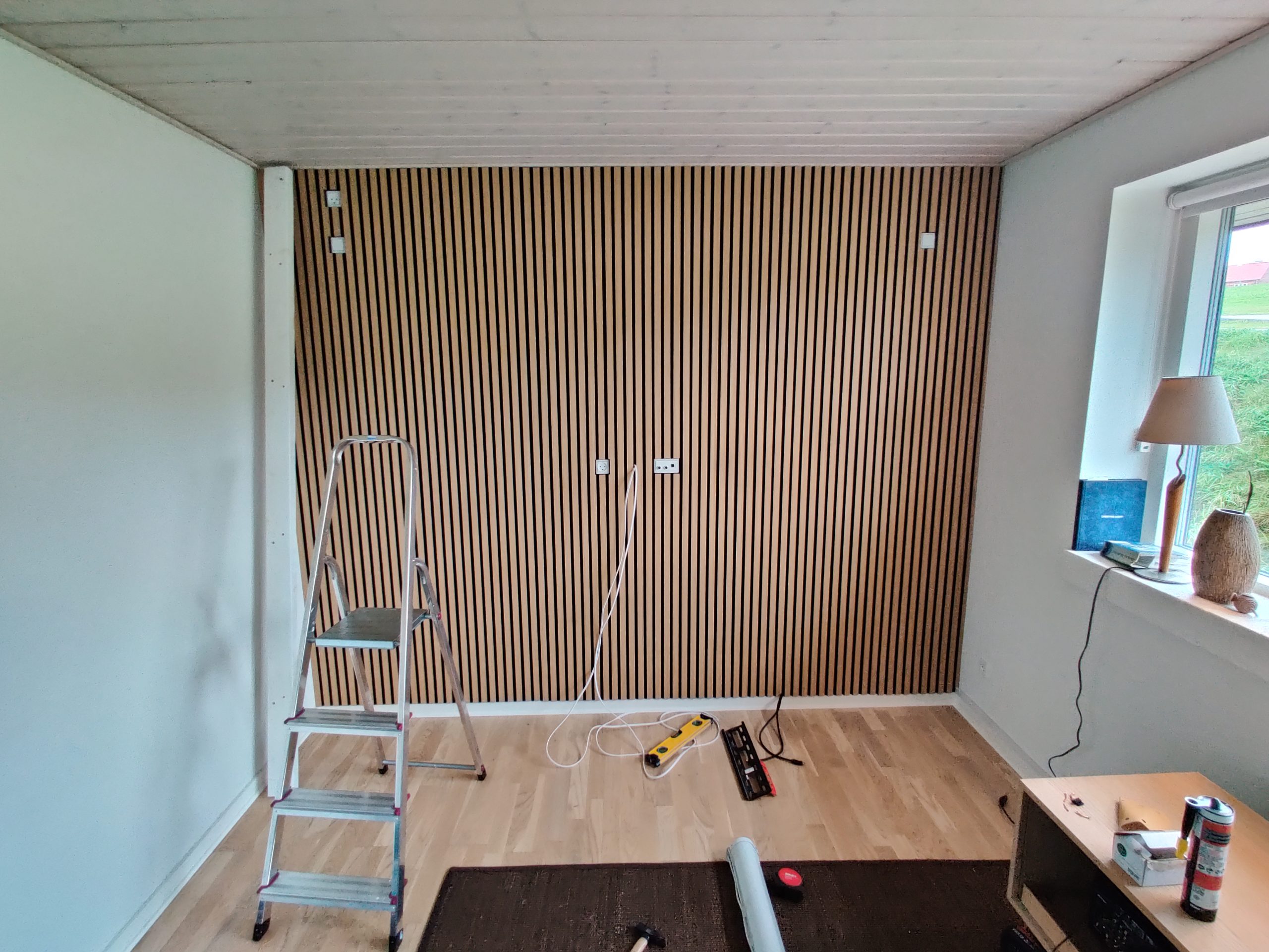 TV-vegg med akustikkpanel