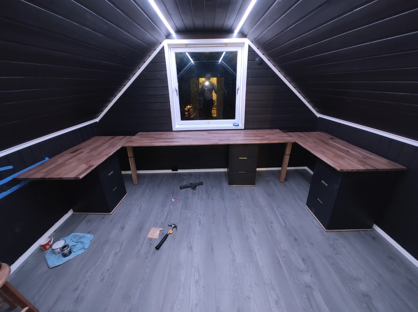 Gamingrom på loftet