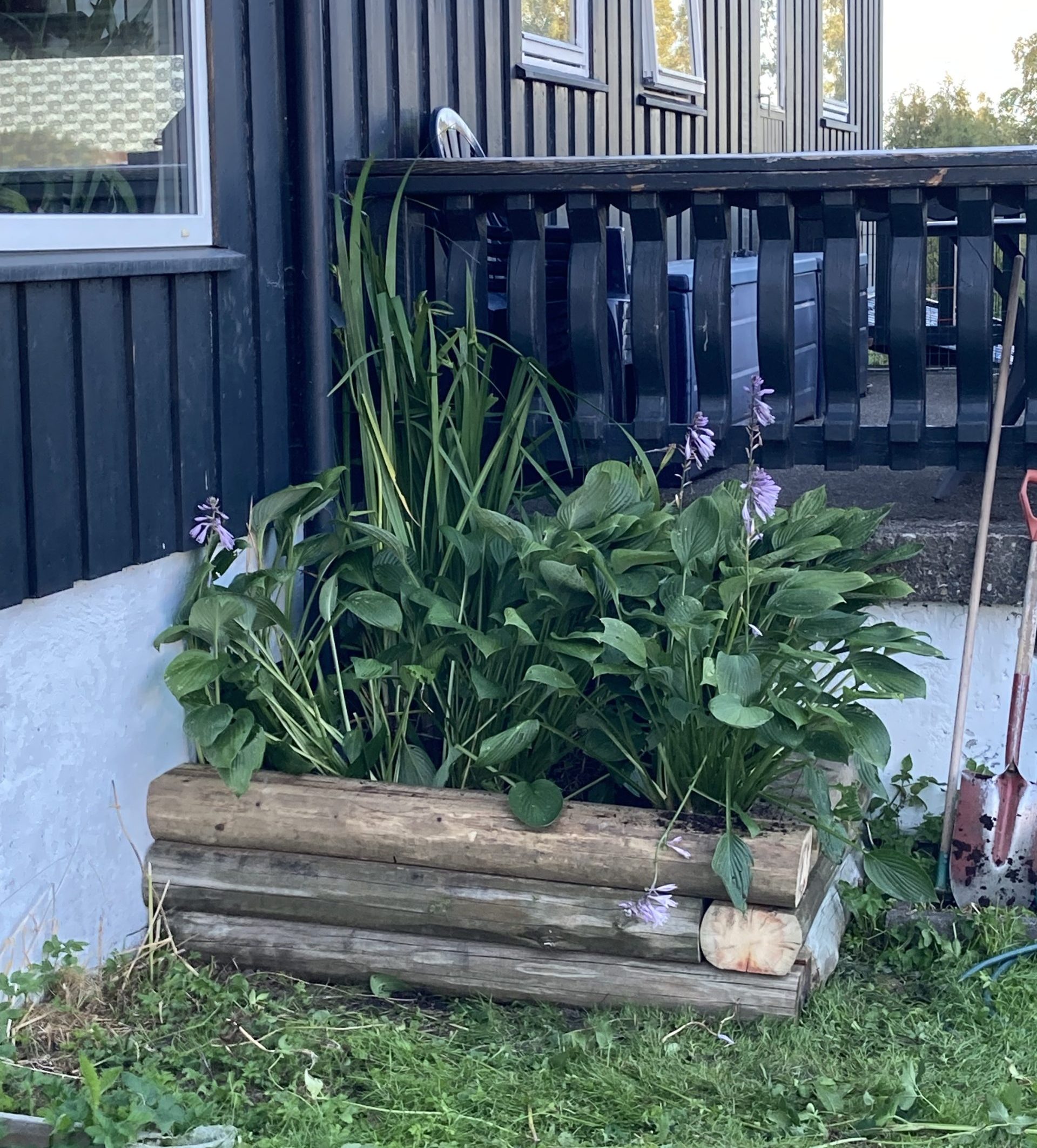 Højbede af bjælker