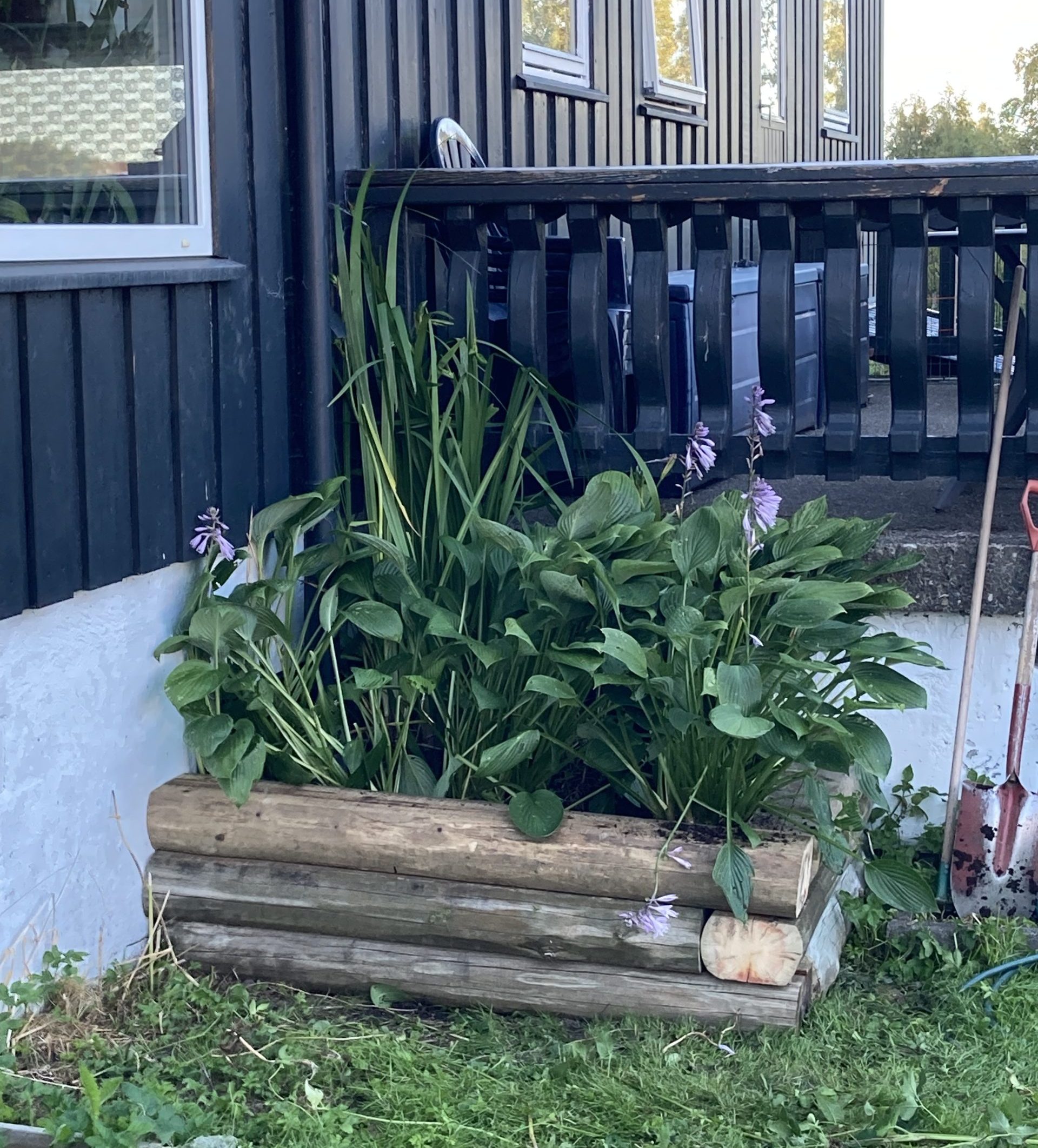 Istutuslaatikko hirsistä