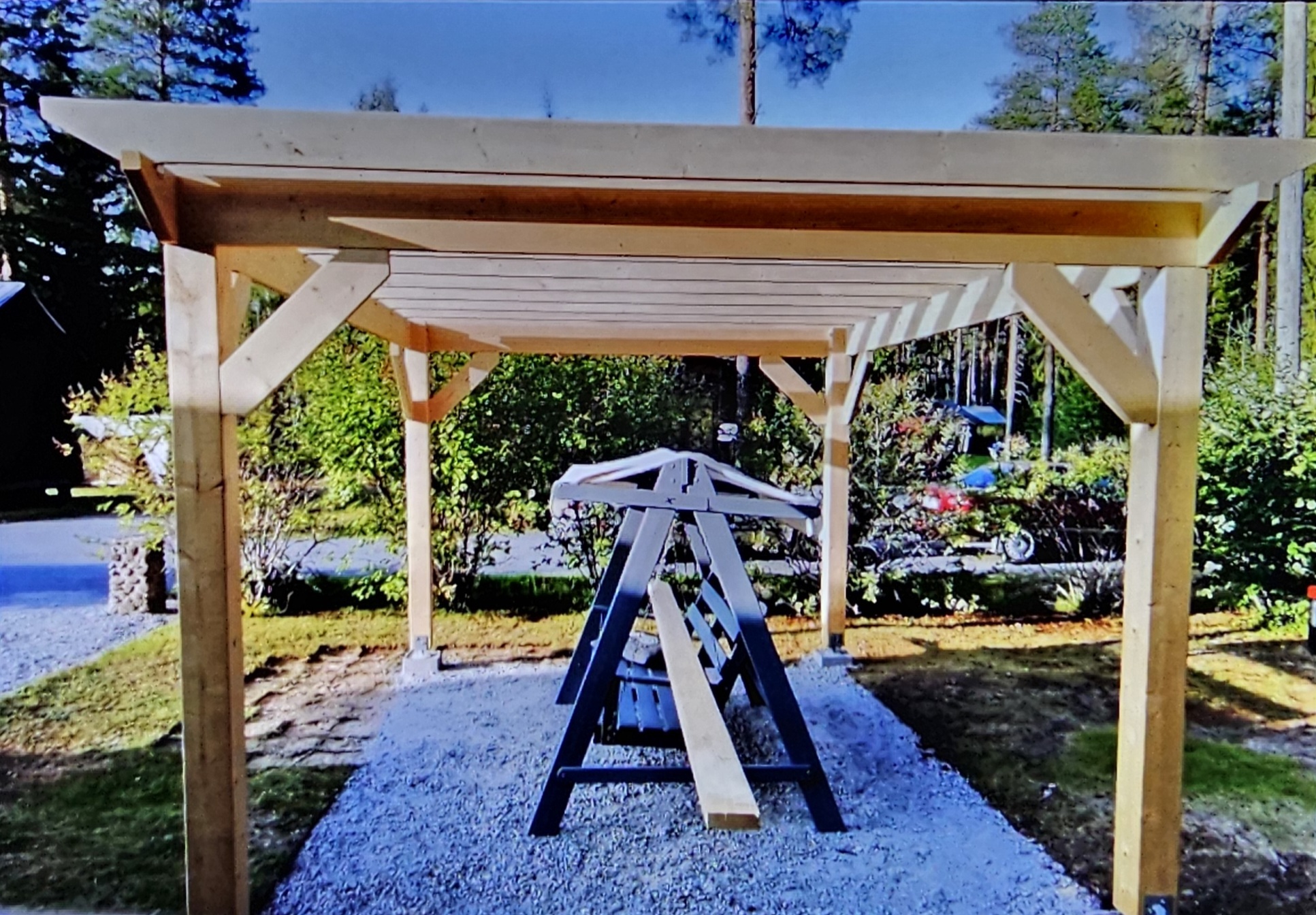 Pergola på punktfundament