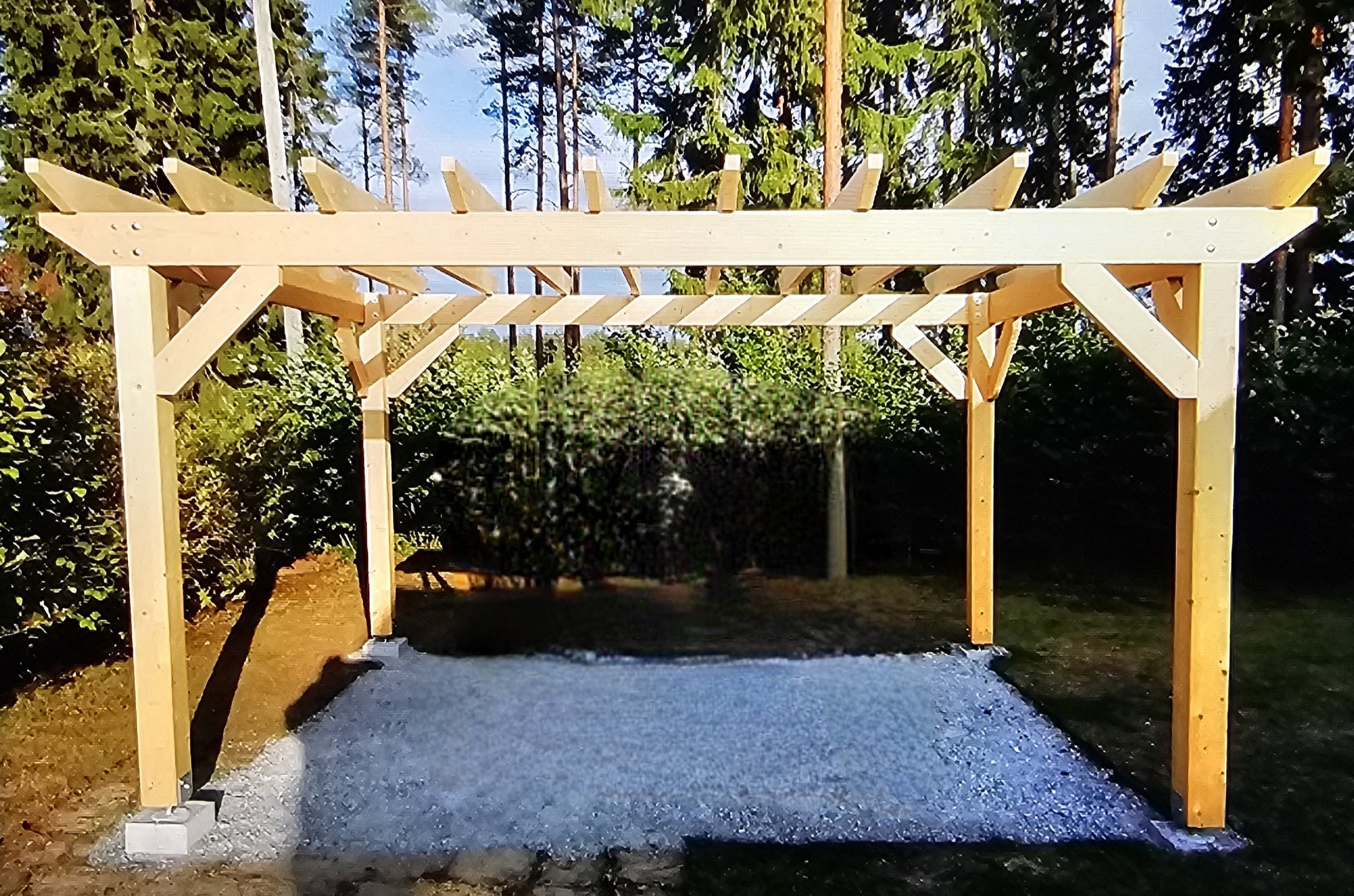 Pergola på punktfundament