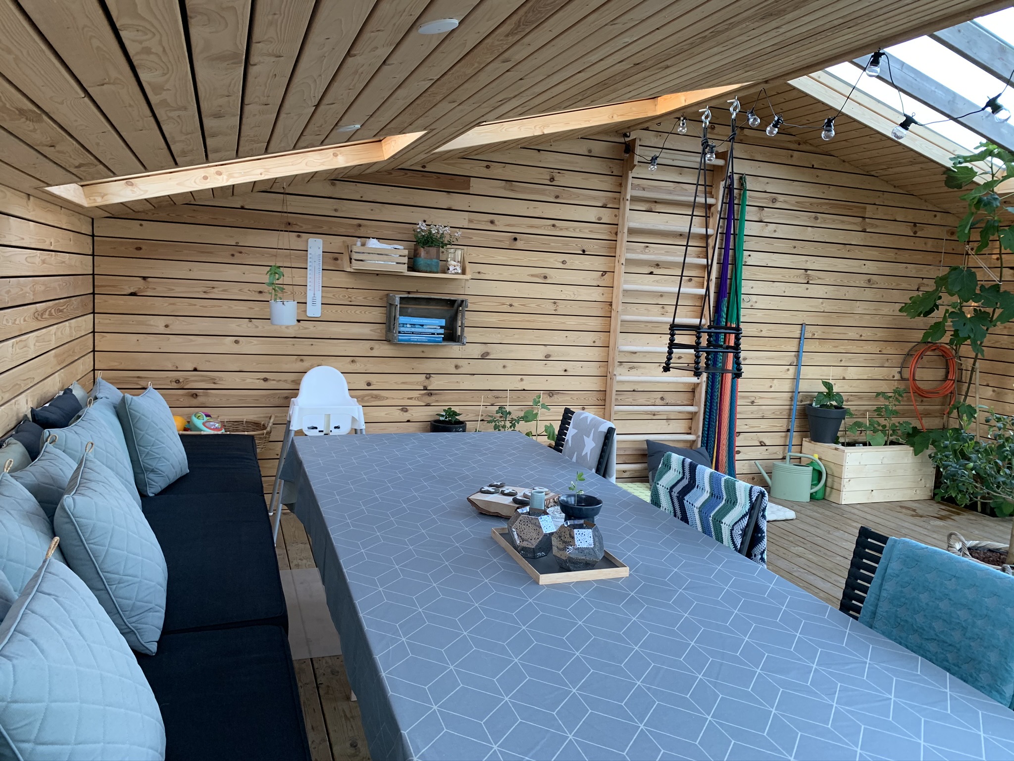 Orangeri med dubbelt pulpettak