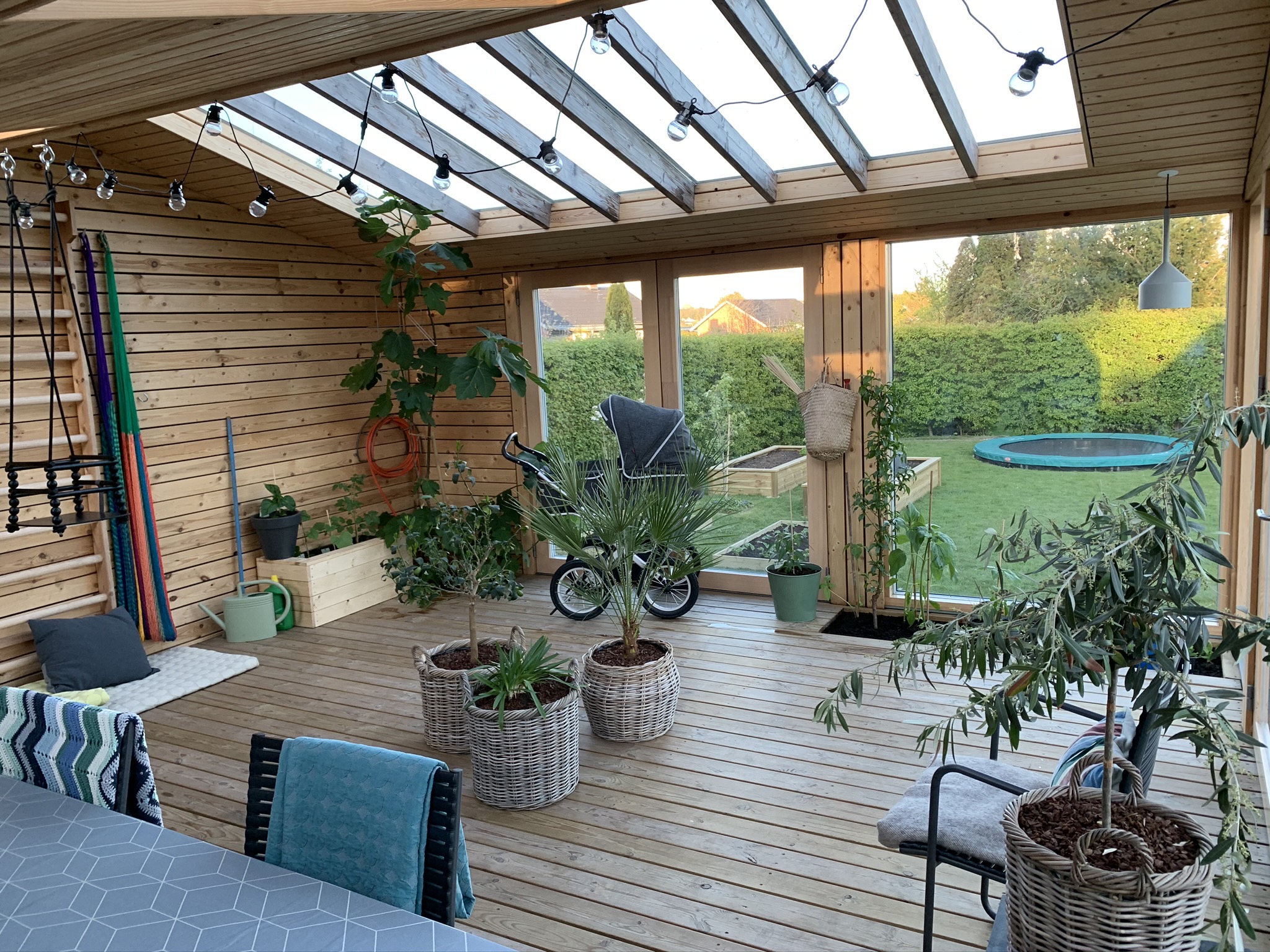 Orangeri med dubbelt pulpettak