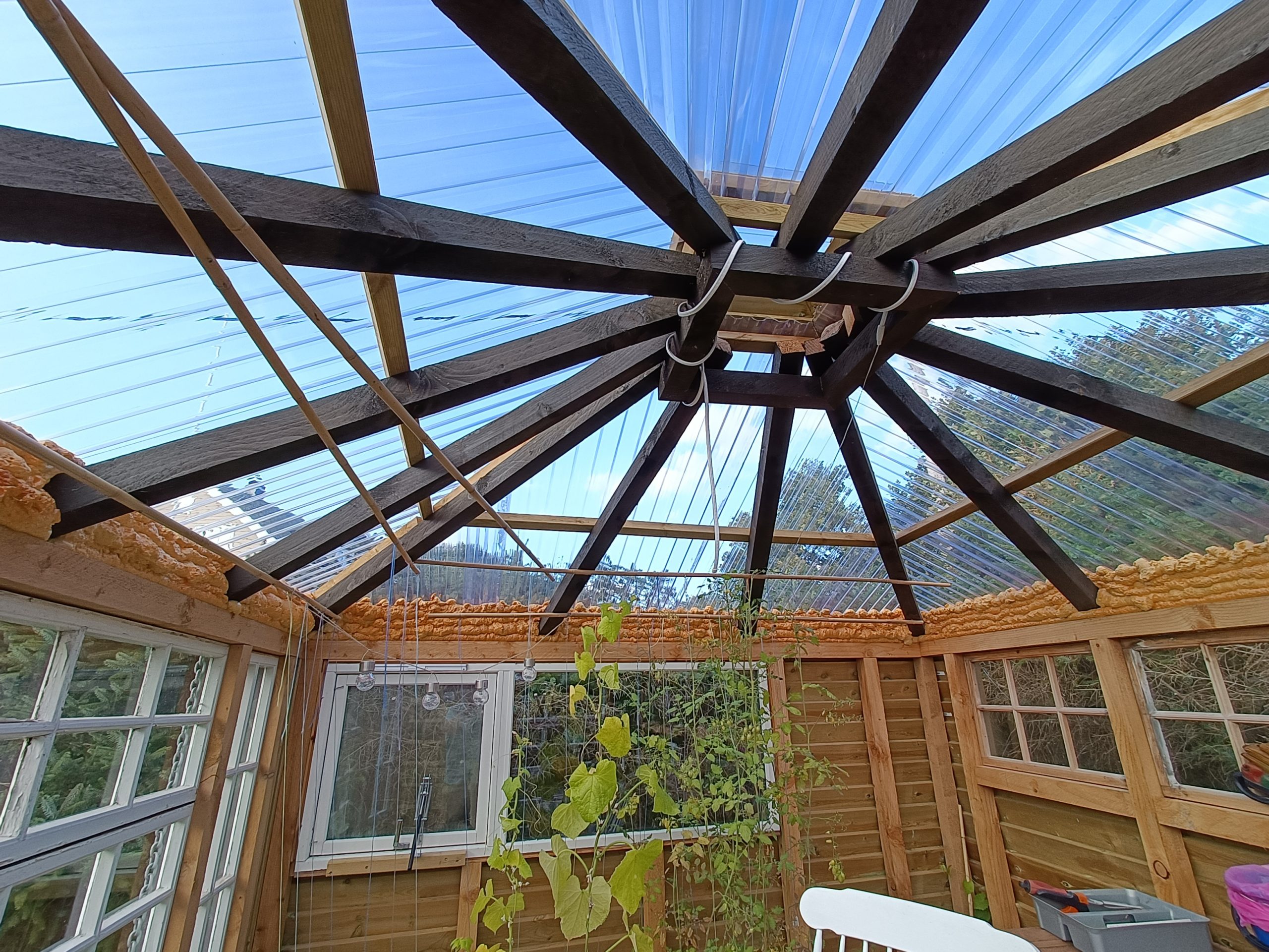 Växthus av begagnade fönster