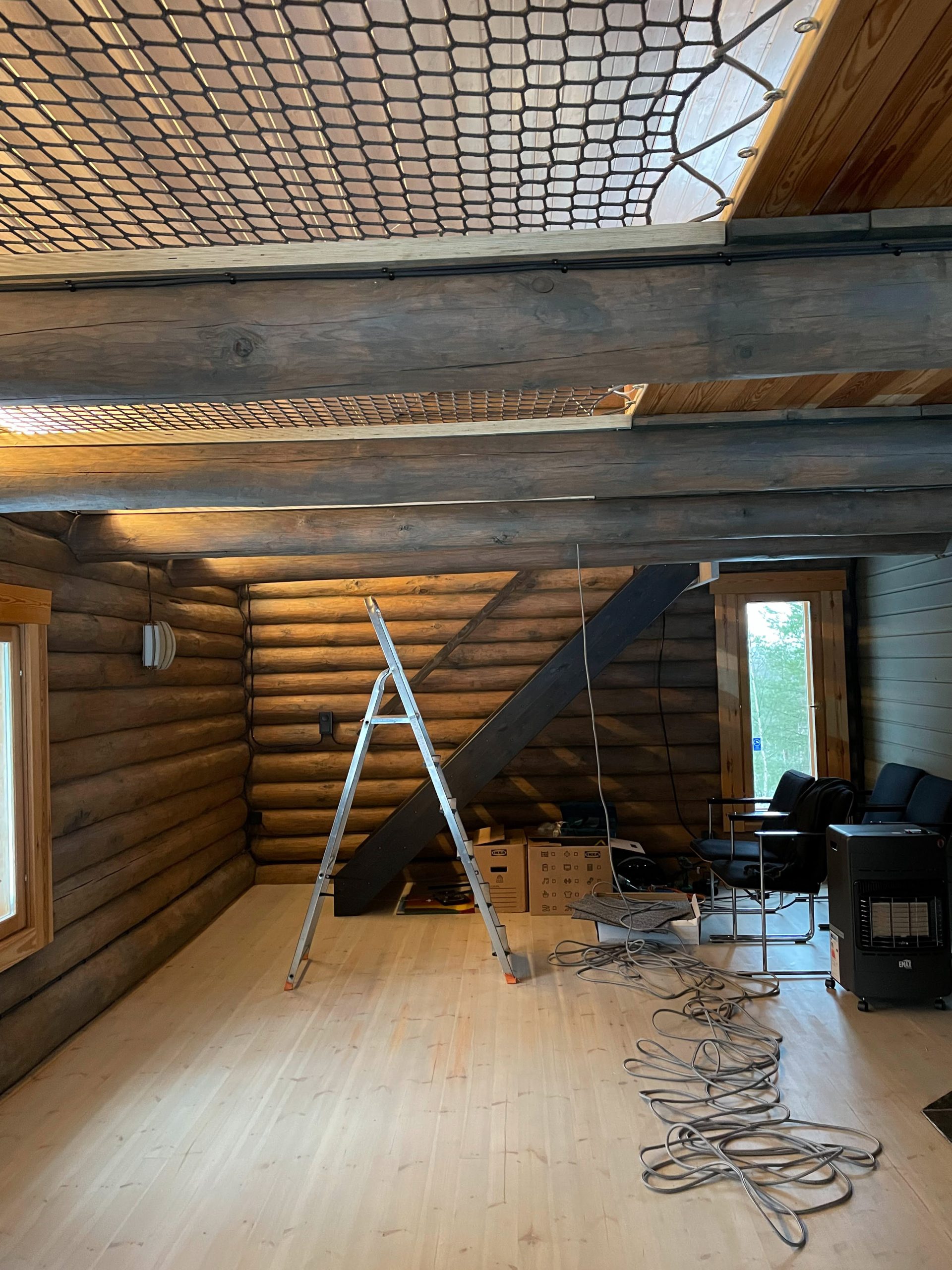 Hængekøje i gulvet