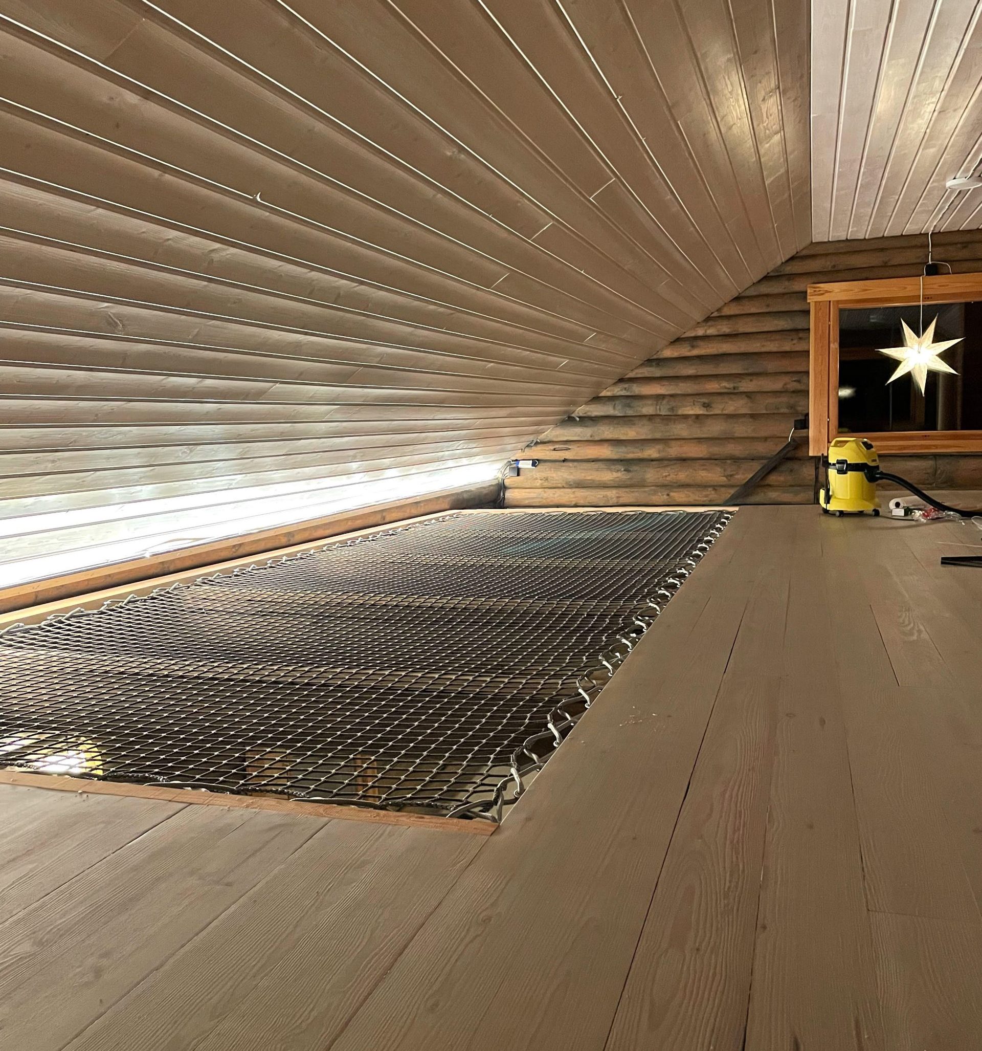 Hængekøje i gulvet